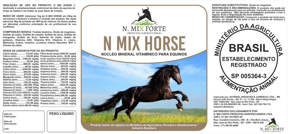 Suplemento Nutricional para Equinos – N MIX HORSE