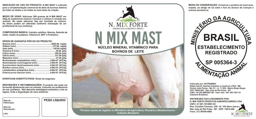 Suplemento Nutricional Combate Mastite Bovinos, Caprinos e Ovinos – N MIX MAST